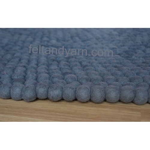 Dark Gray Felt Ball Rug