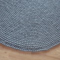 Dark Gray Felt Ball Rug
