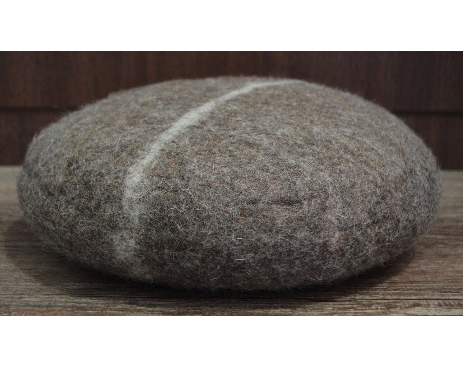30 x 10cm Wool Felt Pouf |100% Handmade Wool stone
