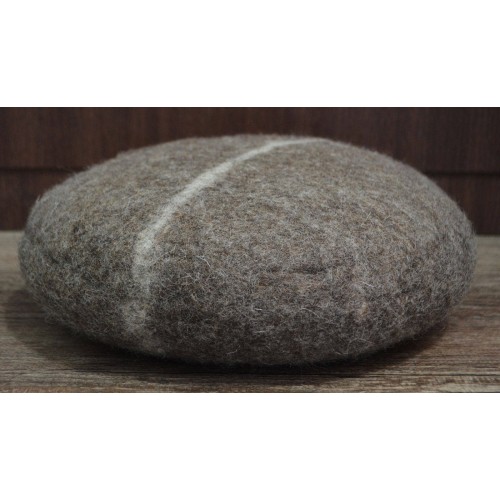 30 x 10cm Wool Felt Pouf |100% Handmade Wool stone