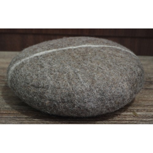 30 x 10cm Wool Felt Pouf |100% Handmade Wool stone
