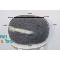 30 x 10cm Wool Felt Pouf |100% Handmade Wool stone