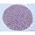 Vibrant Pink and Blue Wool Felt Ball Rug
