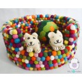 Multicolor Felt Ball Dog Bed