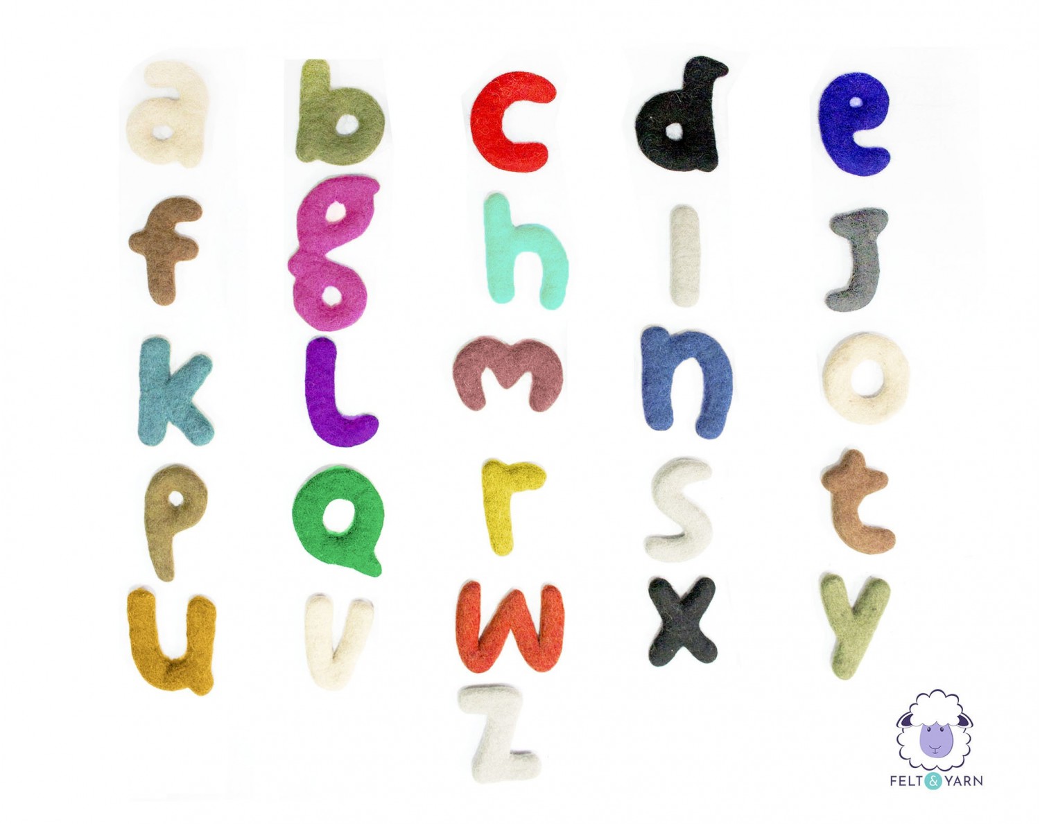 8cm | 10cm Bulk Lowercase Felt Letters