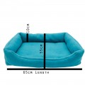 Wool Felt Blue Bolster Dog Bed