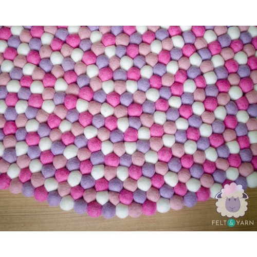 Sweet Pastel Color Combo Felt Ball Rug