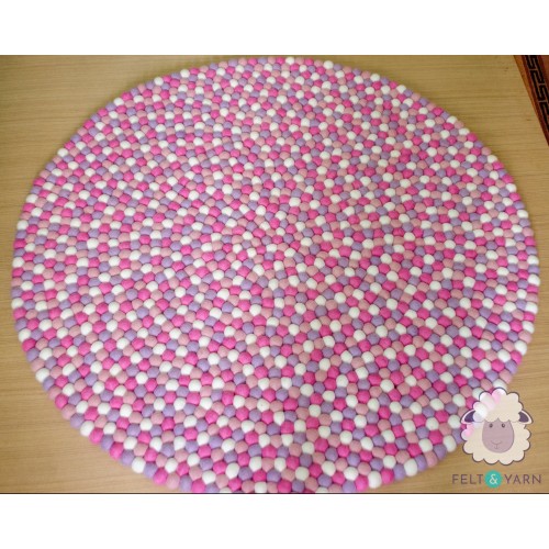Sweet Pastel Color Combo Felt Ball Rug