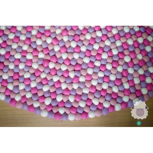 Sweet Pastel Color Combo Felt Ball Rug