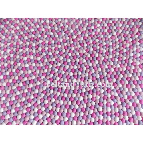 Sweet Pastel Color Combo Felt Ball Rug