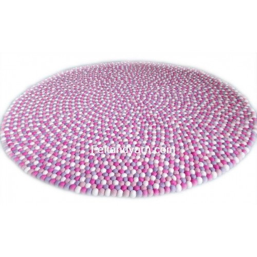 Sweet Pastel Color Combo Felt Ball Rug