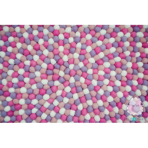 Sweet Pastel Color Combo Felt Ball Rug