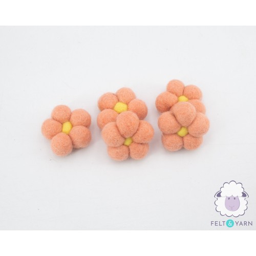 4cm Mini Felt Ball Flowers