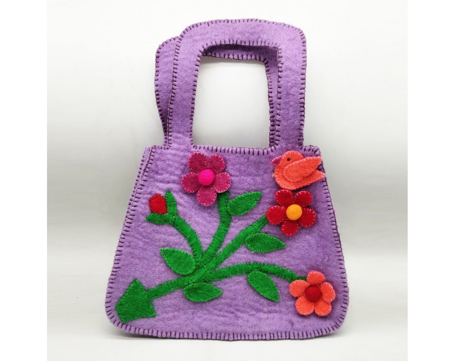32 x 28cm Wool Felt Bag | Felt Purple Hand Bag | Shoulder Felt Bags