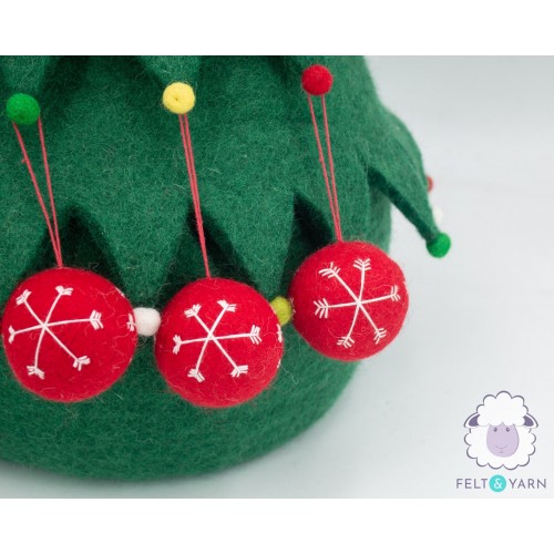 5cm Christmas Felt Snowflake Ball