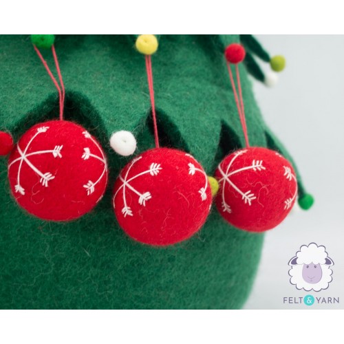 5cm Christmas Felt Snowflake Ball
