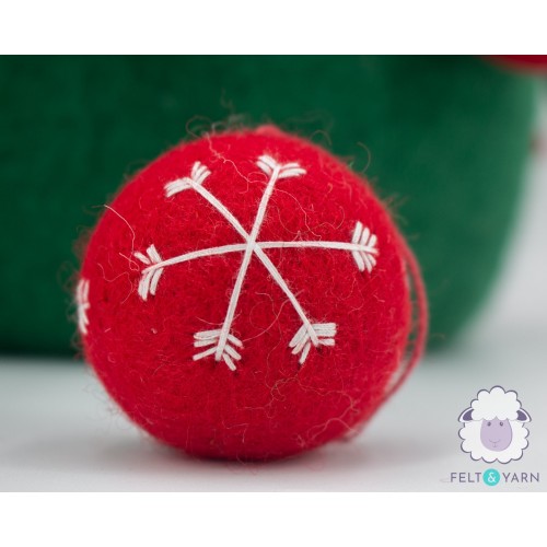 5cm Christmas Felt Snowflake Ball