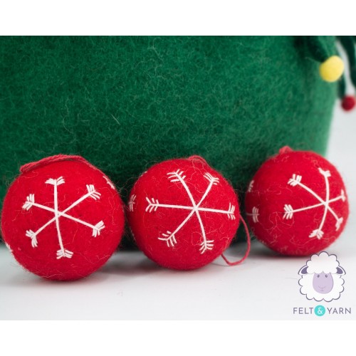5cm Christmas Felt Snowflake Ball