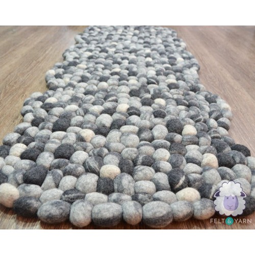 Zig Zag Felt Pebble Rug