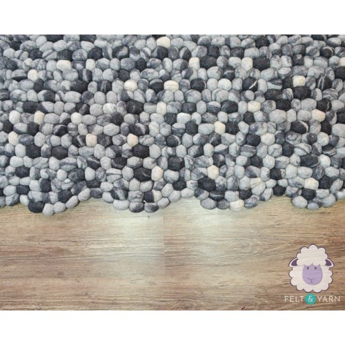 Zig Zag Felt Pebble Rug