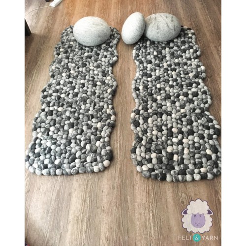 Zig Zag Felt Pebble Rug