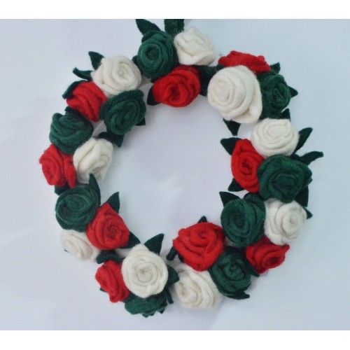 40cm Felt Floral Wreath for Front Door