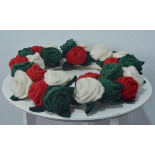 40cm Felt Floral Wreath for Front Door