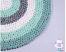 Green six-layer Felt Ball Rug