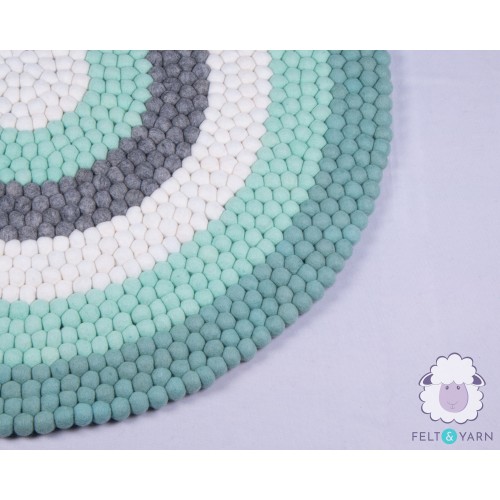 Green six-layer Felt Ball Rug