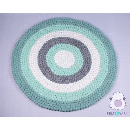 Green six-layer Felt Ball Rug
