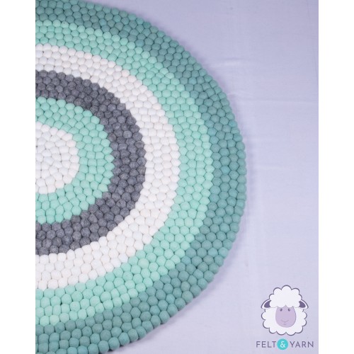 Green six-layer Felt Ball Rug