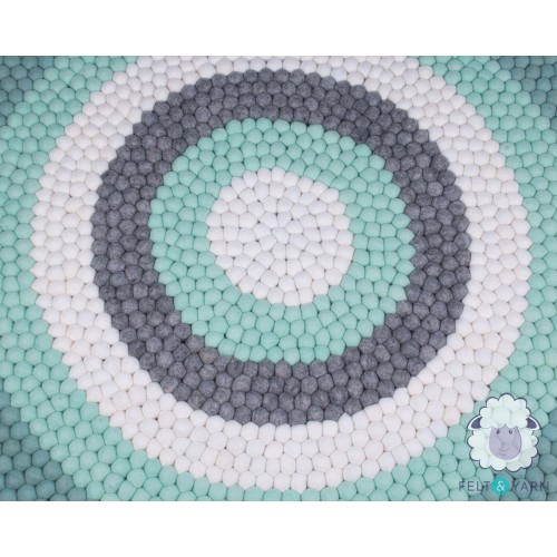 Green six-layer Felt Ball Rug