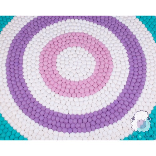 Vibrant Six-layer Rainbow Felt Ball Rug