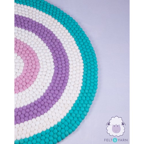 Vibrant Six-layer Rainbow Felt Ball Rug