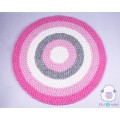 Vibrant Pink Six-layer Rainbow Felt Ball Rug
