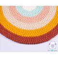 Six-layer Orange Rainbow Felt Ball Rug