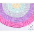 Five-layered Rainbow Felt Ball Rug