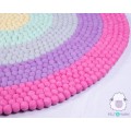 Five-layered Rainbow Felt Ball Rug
