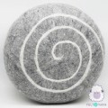 40x15cm Wool Felt Pouf | Grey Wool Felt Stone Pouf