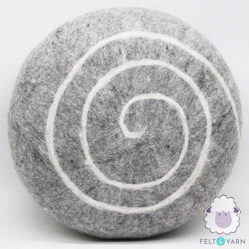 40x15cm Wool Felt Pouf | Grey Wool Felt Stone Pouf