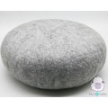 40x15cm Wool Felt Pouf | Grey Wool Felt Stone Pouf