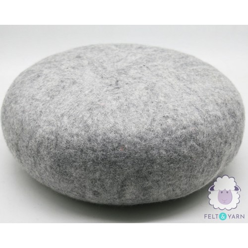 40x15cm Wool Felt Pouf | Grey Wool Felt Stone Pouf