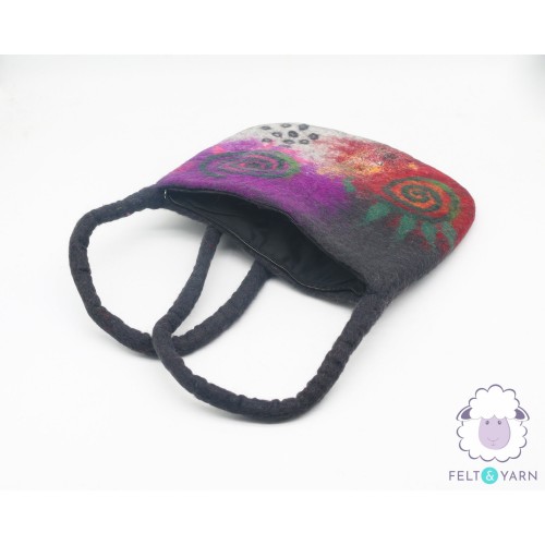 Wool Felt Crossbody Bag with Spiral Design