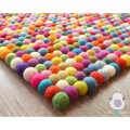 Bright Multicolor Felt Ball Rug