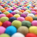 Bright Multicolor Felt Ball Rug