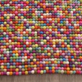 Bright Multicolor Felt Ball Rug