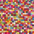 Bright Multicolor Felt Ball Rug
