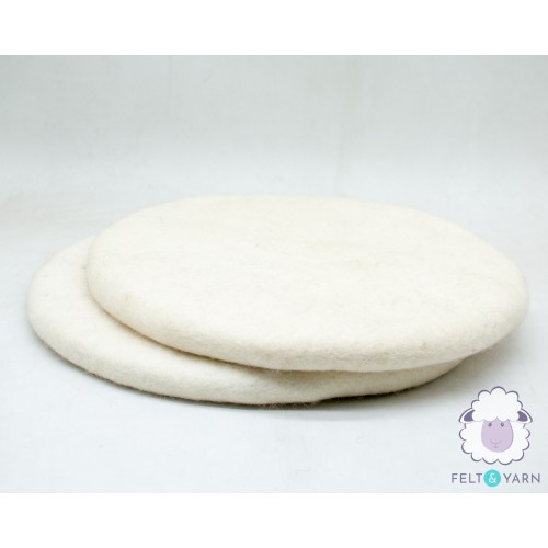 White Wool Felt Seat Pads