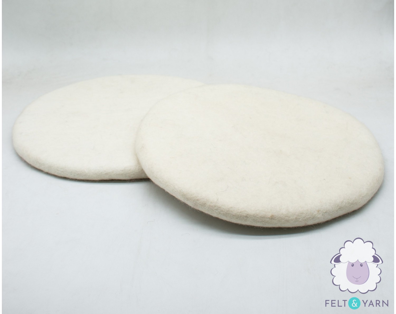 Pack of 4 Felt White Seat Cushion for Home Felt & Yarn