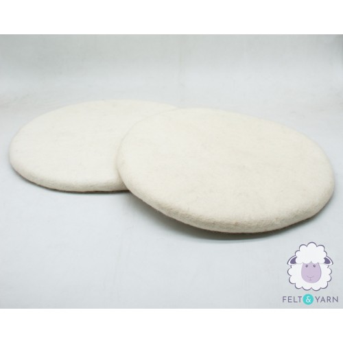 White Wool Felt Seat Pads